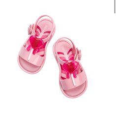 Girls 5 Mini Melissa Mini Mar Sandal Jelly Pop - Pink - Melting Lollipop Shoe Absolutely Gorgeous!!! Wish They Were My Daughters Size Nwt ! That Yummy Original Authentic Melissa Smell & Cushioning!! Velcro/Buckle Combo Strap -Always Super Strong! The New Melissa Jelly Pop Has Arrived: A Line Of Shoes And Accessories Full Of Playfulness, Color, And Melissa’s Unique Identity. Comfy And Classic In Its Nature, The New Version Of The Melissa Mar Is Set Against A Magical And Sweet World. Complete With Cute Open Toe Plastic Sandals, Cute Open Toe Jelly Sandals, Pink Non-slip Sandals For Playtime, Pink Non-slip Plastic Sandals, Pink Plastic Party Sandals, Pink Closed Toe Plastic Sandals, Playful Non-slip Sandals, Pink Plastic Jelly Sandals For Party, Cute Non-slip Jelly Sandals For Vacation