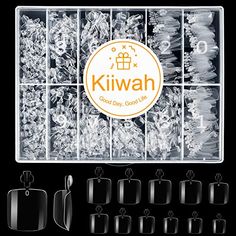 Kiiwah 550 Pcs Acrylonitrile butadiène styrène (ABS), Faux Ongles Pieds, Capsule Ongle Pied Faux Ongles Orteils en 11 Tailles avec Boîte pour Femme Fille DIY Manucure Salons Nail Art Good Day, Life Is Good, Art