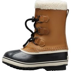 The SOREL Yoot Pac TP WP Boot is here for all of our kids' snowy adventures, from making snowmen in the backyard to waiting for the school bus in wintry weather. A waterproof leather upper and vulcanized rubber shell team up to keep snow, slush, and rain at bay, while the synthetic insulation and sherpa fleece cuff combine for toasty comfort when the mercury dips. Plus, the felt inner boot is removable and washable for easy cleaning after big days spent playing in the snow. Leather Boots For Winter Sports With Round Toe, Waterproof Round Toe Boots For Winter Sports, Casual Weatherproof Boots For Winter Sports, Waterproof Round Toe Boots For Snow, Waterproof Snow Boots With Round Toe, Casual Waterproof Boots For Winter Sports With Round Toe, Casual Weatherproof Snow Boots, Waterproof Leather Boots For Winter Sports, Leather Waterproof Boots For Winter Sports