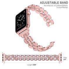 PGold (7) Metal Bracelet Strap Watch Bands, Metal Bracelet Watch Band, Adjustable Round Metal Watch Accessories, Adjustable Round Metal Watch Bands, Watch Bands Women, Apple Watch Bands Fashion, Apple Watch Bands Women, Bracelet Luxury, New Apple Watch