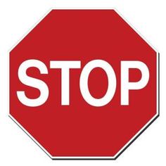 a red stop sign with the word stop written below it in white letters on a white background