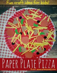 paper plate pizza craft for kids to make