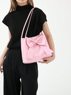 Elevate your fashion game with our must-have Chic Bow Knot Bucket Bag, perfect for any fashionista this season. With its stylish bow knot design, this bag will add the perfect touch of elegance to any outfit. Stay on-trend and organized with this Spring and Summer essential. Style : Casual, Fashionable Color : Pink Type : Bucket Bag Bag Size : Medium Strap Type : Adjustable Pattern Type : Plain Closure Type : Magnet Composition : 100% Polyurethane Material : PU Leather Knot Design, Summer Essential, Bow Knot, Canvas Shopping Bag, Vintage Canvas, Summer Black, Bag Bag, Shoulder Tote, Summer Essentials