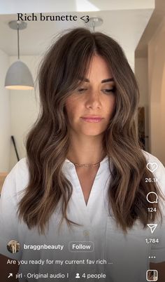 All Over Color Brunette, Medium Brunette Hair, Light Brunette Hair, Hairstyles For All Hair Types, All Over Color, Brown Hair Looks, Brown Hair Inspo, Brunette Hair With Highlights, French Braids