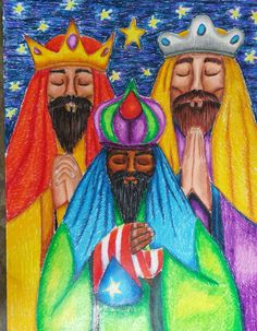 the three wise men are depicted in this drawing