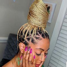 50 Fabulous Box Braids Protective Styles on Natural Hair with Full Guide for 2024 - Coils and Glory Long Box Braids Styles, Knotless Box Braids Styles, Short Box Braids Bob, Blonde Knotless Braids, Blonde Knotless