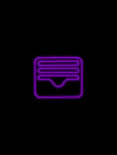 an image of a neon purple icon on a black background that appears to be in the form of a folder