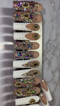 Crystal Nails, Types Of Nails, Rhinestone Nails, Bling Nails, Love Nails, Fake Nails, Natural Nails, Press On Nails, You Nailed It