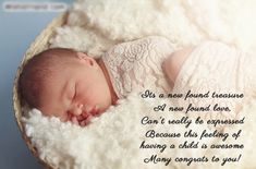 a baby is sleeping in a basket with a poem written on the front and bottom