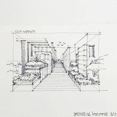 Upside Down Drawing, Interior Architecture Sketch, Interesting Perspective, Landscape Architecture Drawing, Interior Architecture Drawing