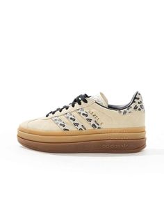 Shoes by adidas Originals Sneaking into your wardrobe Low-profile design Lace-up fastening Padded cuff Signature adidas branding Leopard print panels Platform sole Textured grip tread