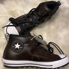 Men's Chuck Taylor All Star Street Sneaker Boot Size 8 And 10 Brand New No Box Included Converse Brown, Chuck Taylor All Star, Converse Shoes, Chuck Taylor, Mens Shoes Sneakers, Chuck Taylors, All Star, Sneaker Boots, New Color