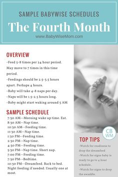 a baby's birth schedule for the fourth month