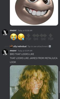 an emo smiley face with the caption that looks like james from metallicica look