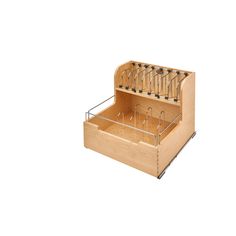 Rev-a-Shelf - Wood Food Storage Container Organizer for Base 24 Cabinets - 4FSCO-24SC-1 Slide Out Shelves, Cutlery Drawer, Stainless Steel Panels, Divider Design, Rev A Shelf, Kitchen Drawer Organization, Unique Storage, Plastic Container Storage, Food Storage Container