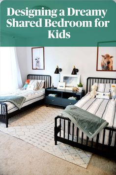 Two beds in a kids bedroom Siblings Bedroom Ideas, Toddler Brothers Room, Teenage Boys Shared Bedroom Ideas, Small Bedroom Ideas For 2 Brothers, Brother Bedroom Ideas, Shared Sibling Room Brother Sister, Brother And Sister Shared Bedroom, Sibling Bedroom Ideas Brother Sister, Brother Sister Room Sharing