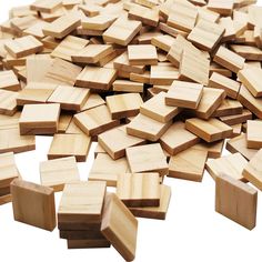 a pile of wooden blocks sitting next to each other