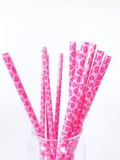 ☆ Pink Leopard Straw ☆ These cute pink leopard straws are great for tumblers, glass beer cans, drink pouches, iced coffee cups, water cups, and more ! Spice up your bachelorette party, birthday party, sweet 16, or girls weekend with these fun reusable straws ! Whether you like to call this print leopard or cheetah, these adorable hot pink plastic straws are sure to stand out ! We offer discounts for bulk orders so make sure to check out our quantity options below. ☆ FITS MOST, 8-22OZ TUMBLERS. P Bachelorette Straws, Birthday Party Sweet 16, Iced Coffee Cups, Drink Pouches, City Party, Preppy Party, Hot Pink Leopard, Reusable Straws, Party Straws