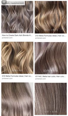 Mushroom Blonde Wella, Mushroom Hair Color Formula, Wella Hair Color Formulas, Wella Toner Formula, Wella Formulas Blondes, Dark Blonde Formula, Mushroom Blonde Hair Color Formula, Mushroom Brown Hair Color Formula, Wella Toner Chart