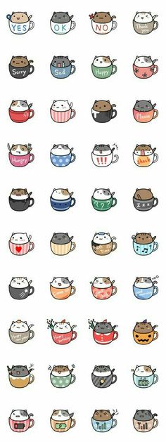 an image of coffee cups with cats on them