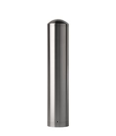 a stainless steel cylinder is shown against a white background, with the top half visible