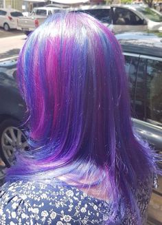 #hair #hairgoals #hairinspo #dyedhairideas #twilightsparklemlp #purplehair Hair Color Blue And Pink, Twighlight Sparkle Hair, Mlp Inspired Hair, Twilight Sparkle Hair Dye, Iroiro Hair Color, Hair Dye Inspo Aesthetic, Pink Hair Grunge, Twilight Sparkle Hair