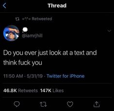 the tweet is posted to someone on their iphone, and it looks like they're texting