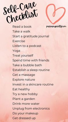 Self-Care Checklist - 20 Ways to Love Yourself - Pursuing Pretty Self Love Checklist For Women, Ways To Love Yourself, Importance Of Self Care, Canadian Lifestyle, Ways To Love, Romanticising Life, Bujo Ideas