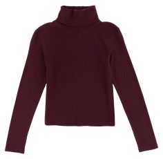 Maroon long sleeve t-shirt with turtleneck Cozy Fitted Turtleneck For Fall, Ribbed Collar Turtleneck For Fall, Fall Season Tops For Cold Weather, Trendy Long Sleeve Turtleneck For Fall, Turtleneck Tops For Cold Weather, Cozy Fit High Neck Top For Fall, Trendy Turtleneck For Fall Layering, Stretch Tops For Cold Weather In Fall, Cozy Fit High Neck Turtleneck For Fall