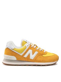 New Balance Yellow Sneakers For Streetwear, New Balance Yellow Sports Sneakers, New Balance Yellow Low-top Sneakers, Yellow New Balance Lace-up Sneakers, Casual Yellow New Balance Sneakers, New Balance Yellow Sneakers With Cushioned Footbed, Yellow New Balance Sneakers With Cushioned Footbed, Shoes Yellow, Lifestyle Sneakers