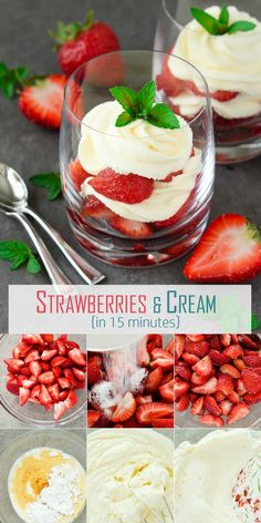 strawberries and cream in 15 minutes is an easy dessert recipe that's perfect for summer