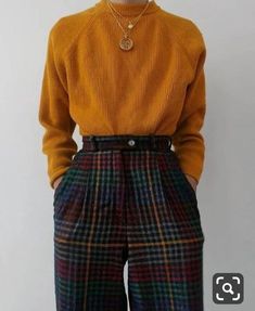 Look Retro, Tomboy Fashion, Plaid Pants, Mode Vintage, Retro Outfits, Cute Casual Outfits, Look Fashion