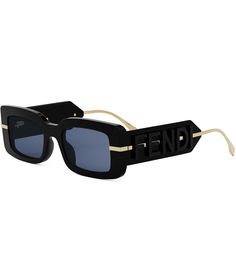 From FENDI&#x2C; these women's sunglasses feature:Acetate frameRectangle shapeRx-ableSolid lensNon polarizedApprox. 51mm lens - 20mm bridge - 140mm templeImported. Fendi Women, Rectangle Sunglasses, Eyewear Womens, Dillard's, Rectangle Shape, Eyewear Sunglasses, Sunglasses Accessories, Sunglasses Women, Bridge