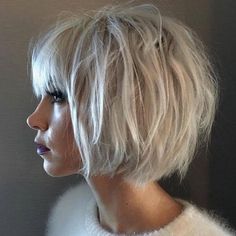 36 Stunning Hairstyles & Haircuts with Bangs for Short, Medium Long Hair Ash Blonde Short Hair, Short White Hair, Short Blonde Haircuts, Short Hair Styles For Round Faces, Short Blonde, Short Hair With Bangs, Short Blonde Hair, Hairstyles For Round Faces, Hair Today