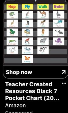 Grasshopper Rhino, Teacher Created Resources, Pocket Chart, Toad, Bee