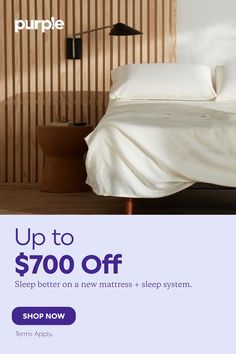 the bed is up to $ 700 off and it's now on sale at purple