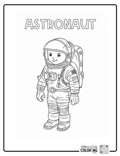 an astronaut coloring page for kids