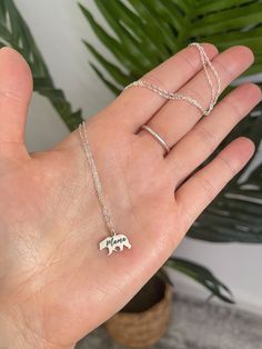 Handmade in Utah! This little necklace is sterling silver and great on it's own or for layering with other pieces! The chain has two options for length. It can be worn at 16" long or has an extender to be worn at 18" long. The measurements of the bear pendant is 0.354" X 0.541”! Mama Bear Necklace, Little Necklace, Bear Necklace, Bear Pendant, The Chain, Mama Bear, The Bear, Diamond Bracelet, Utah