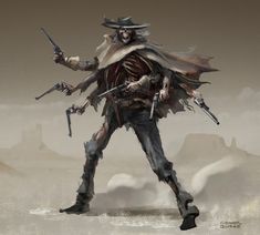 ArtStation - Wild West Challenge - The Good, the Bad and the Undead, Conor Burke Weird West Monsters, Wild West Artwork, Dnd Heist, Western Punk, Wild West Art, West Art, Alien Concept Art, Monster Concept Art