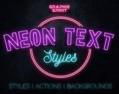 neon text styles for photoshopping and video game titles in the style of neon signs