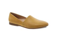 Dansko Larisa - Women's Shoes : Yellow Burnished : Dress for comfort and style in the Dansko Larisa slip-on flat. This style tends to run large. It is recommended that if you are a half size, please size down. Premium smooth leather or suede upper depending on colorway. Easy slip-on style in an almond-toe silhouette. Leather lining. Durable TPU outsole. Imported. Measurements: Weight: 7 oz Product measurements were taken using size 39 (US Women's 8.5-9), width Regular. Please note that measureme Ash Shoes, Shoes Yellow, Product Reviews, Smooth Leather, Comfortable Shoes, Women's Shoes, Ash, Almond, Slip On