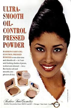 90s Products, Fashion Fair Cosmetics, Black Archives, Cosmetics Ads, Historical Makeup, 80's Hair, Beauty Ads