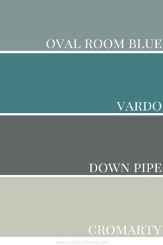 several shades of gray, blue and green with the words vardo down pipe on them