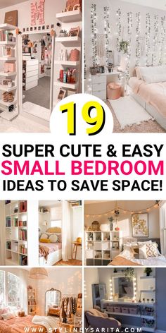 small bedroom ideas Organising Small Bedroom, Teen Bedroom White Furniture, Making An Extra Bedroom, Small Bedroom Ideas Girls Room, Aesthetic Tiny Room Ideas, Girl Bedroom Ideas For Small Rooms, Ideas For Very Small Bedrooms, Decorating Ideas For A Small Bedroom, 12 Year Girl Bedroom Ideas