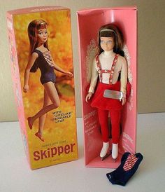 a barbie doll in a box next to it's opened packaging for her clothes