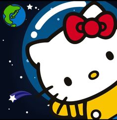 an image of hello kitty in the space