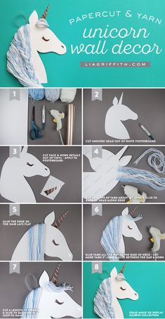 the instructions for how to make an unicorn wall decoration