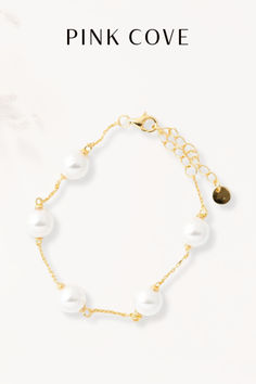 Elegant Spaced Pearl Bracelet from Pink Cove: Timeless Gold Pearl Jewelry for Bridal or Everyday Wear. Discover this chic and sophisticated piece, perfect for enhancing your style. Shop now for the must-have gold pearl bracelet. Pearl Bracelet Ideas, Bridal Bracelet Pearl, Silver Pearl Bracelet, Gold Pearl Bracelet, Gold Pearl Jewelry, Bracelet Ideas, Chic Jewelry, Gold Pearl, Silver Pearls