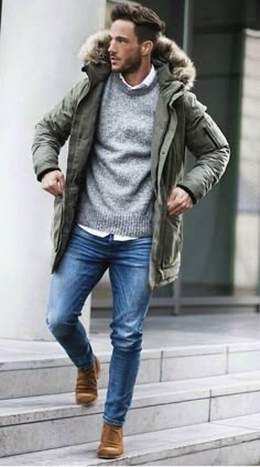 Mens Fashion Casual Winter, Mens Fashion Smart, Outfit Ideas Spring, Mode Casual, Winter Outfits Men, Men's Outfits, Mens Winter, Mens Winter Fashion, Streetwear Men