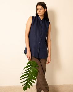 Made from our softest linen, SASHA Sleeveless Linen Shirt is the ideal daily companion for a laid-back day out and relaxed WFH wear. In 100% sustainable comfort with minimal styling and a roomy fit, even the buttons decompose! Breathable and lightweight to keep you cool and encourage greater energy. Materials Our products are made from 100% Pure European-grade Linen Fabric, making it ideal for the warm climates. Casual Flax Cotton Blouse, Casual Flax-colored Cotton Blouse, Relaxed Fit Cotton Blouse In Beige, Flax Cotton Relaxed Fit Blouse, Flax Cotton Blouse With Relaxed Fit, Flax Cotton Button-up Tops, Flax Color Cotton Button-up Tops, Flax-colored Cotton Button-up Tops, Versatile Linen Shirt For Summer